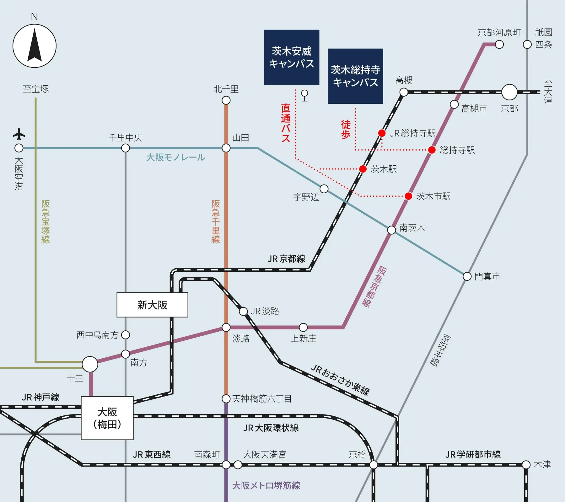 各路線からのアクセスマップ